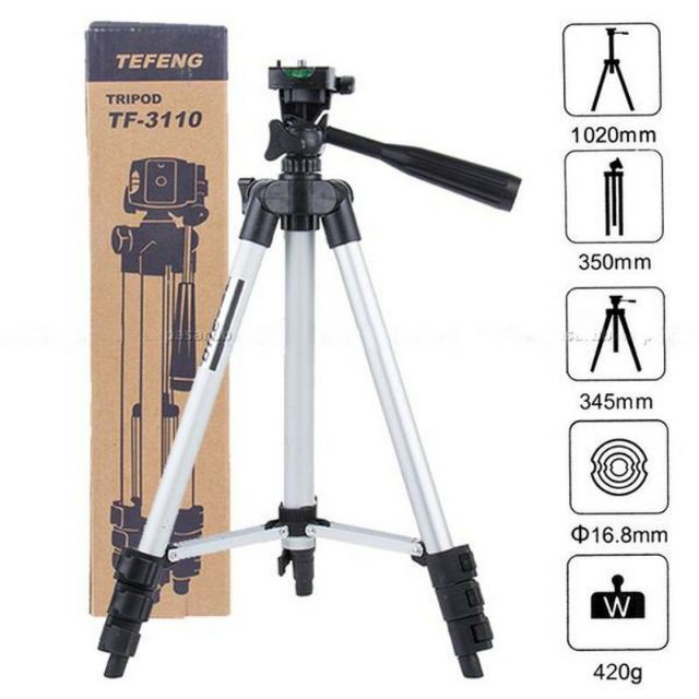 Gậy TRIPOD 3110- 3 chân kéo dài được và giá đỡ điện thoại-Hàng Chính Hãng