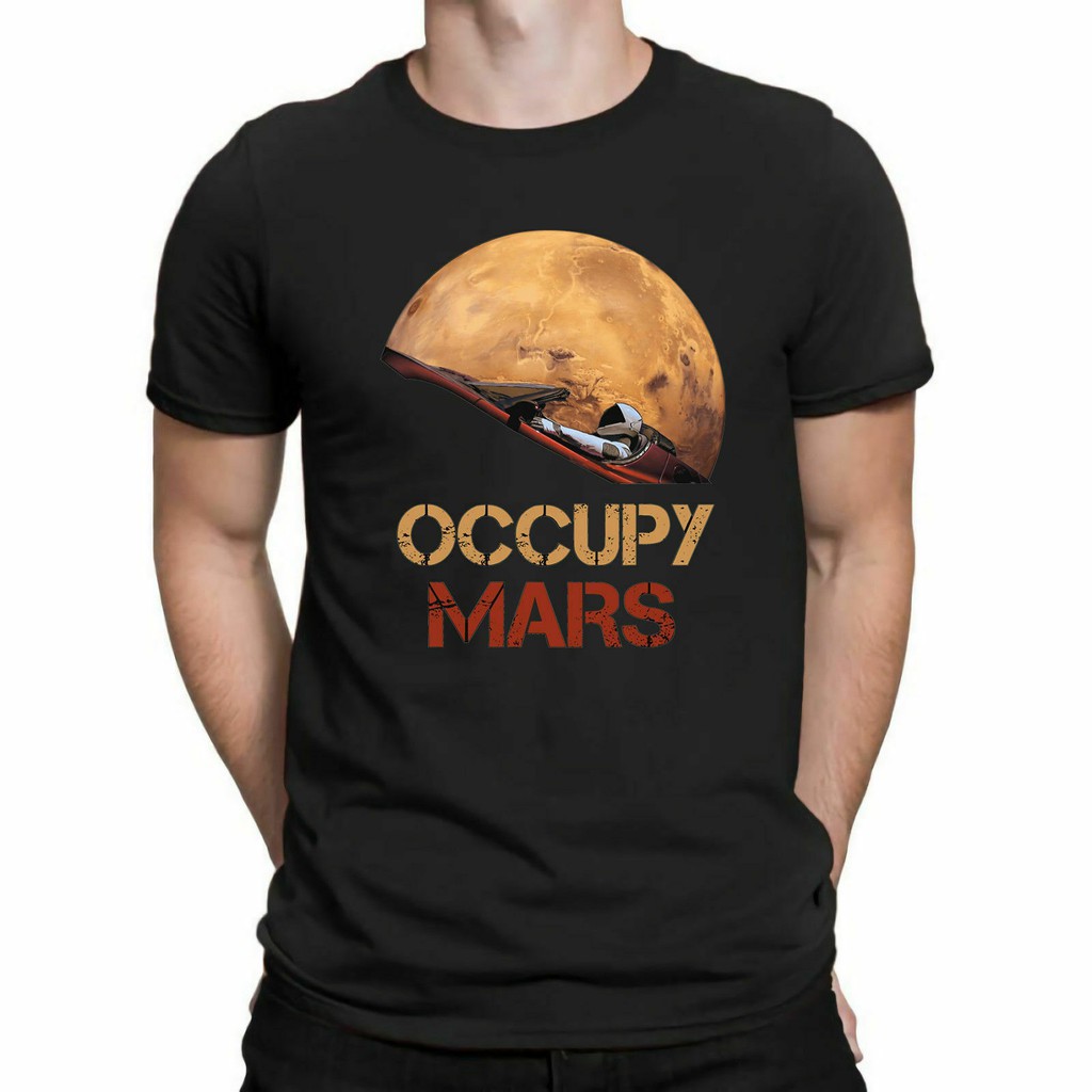 Áo Thun Đen In Hình Occupy Mars Spacex Starman Cá Tính Cho Nam