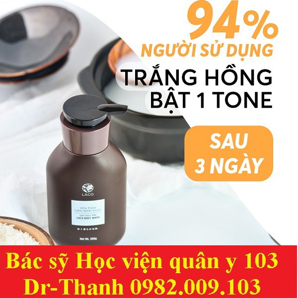 sữa tắm trắng da men rượu sake LACO HOT 290g