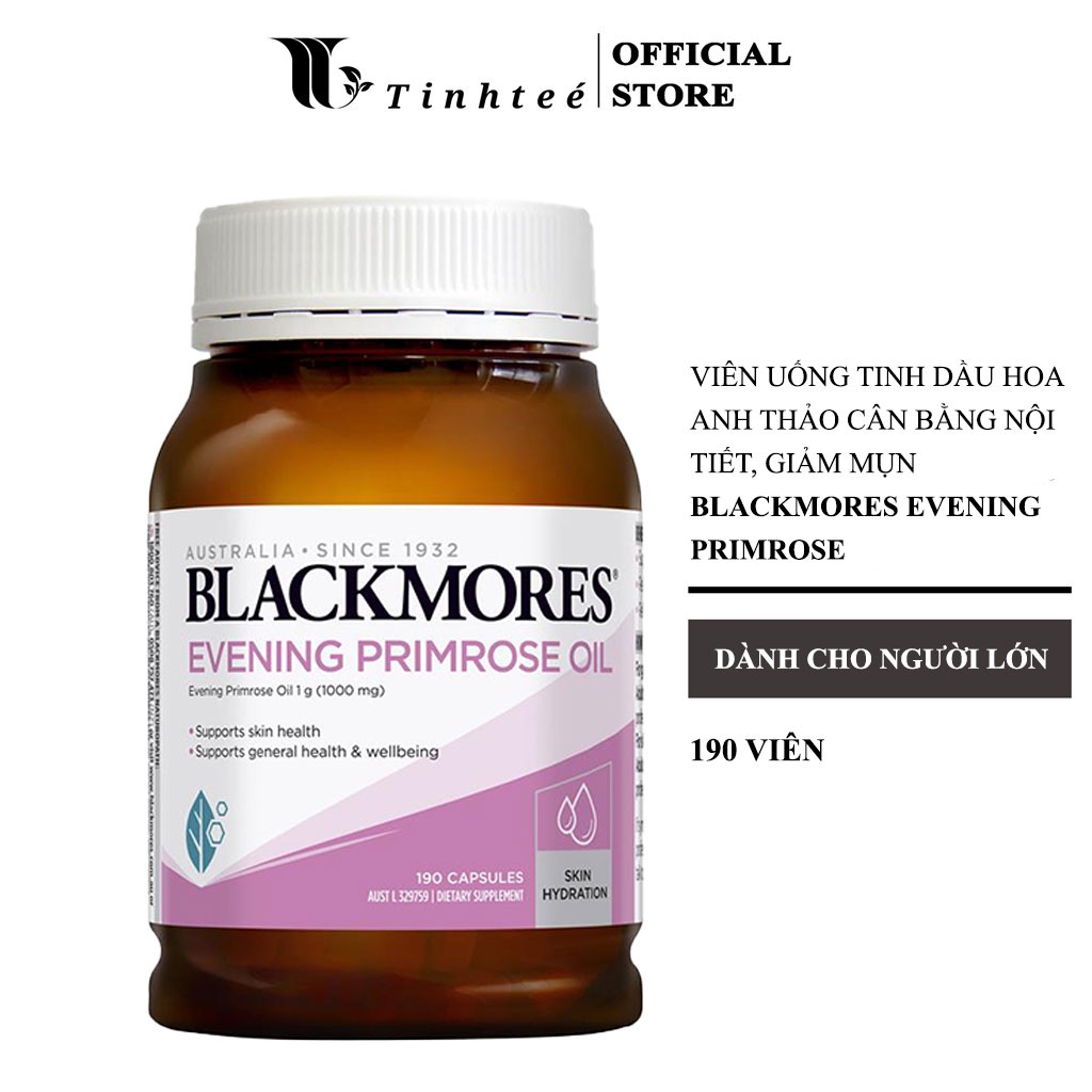 Tinh dầu hoa anh thảo Blackmores Evening primrose oil 190 viên, điều hòa nội tiết, giúp đẹp da, tóc, móng