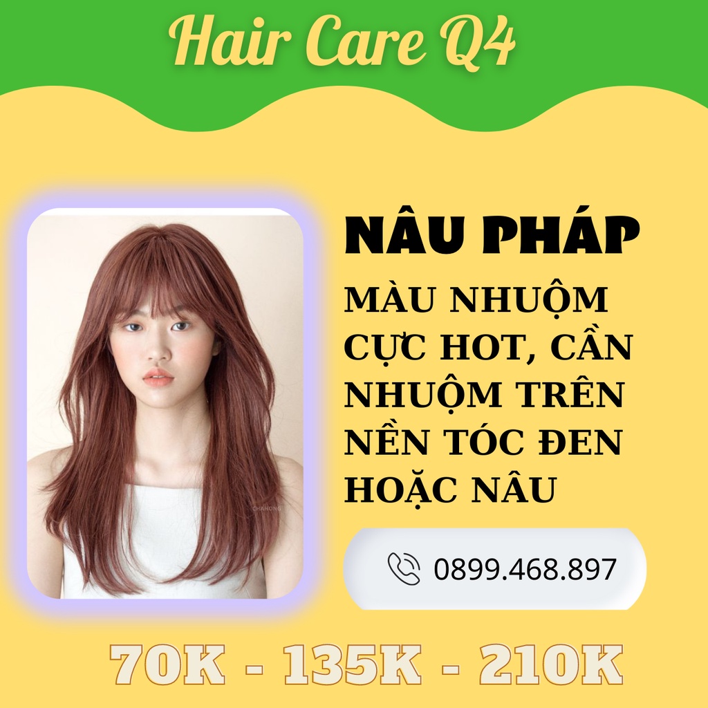 Thuốc Nhuộm Tóc Hot Trend Mùa Tết Không Tẩy Màu Nâu Pháp , Nâu Đồng Cánh Gián - Hair Care Q4