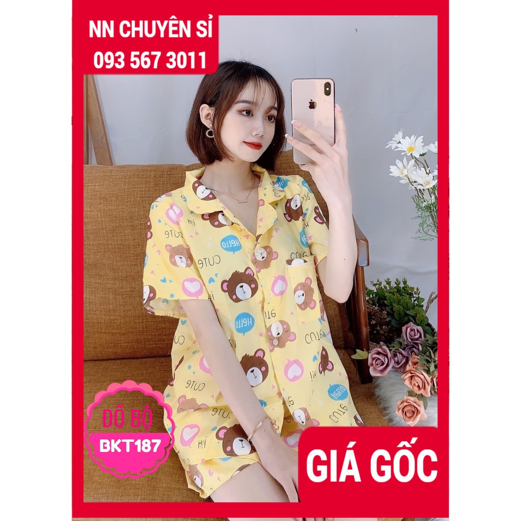 ĐỒ BỘ PIJAMA ĐÙI IN HÌNH HOẠT HÌNH ⚡ẢNH THẬT CHỤP TẠI SHOP⚡ ĐỒ BỘ ĐÙI IN HÌNH BKT187 ⚡ ĐỒ BỘ MẶC NHÀ ⚡ ĐỒ BỘ HÌNH GẤU