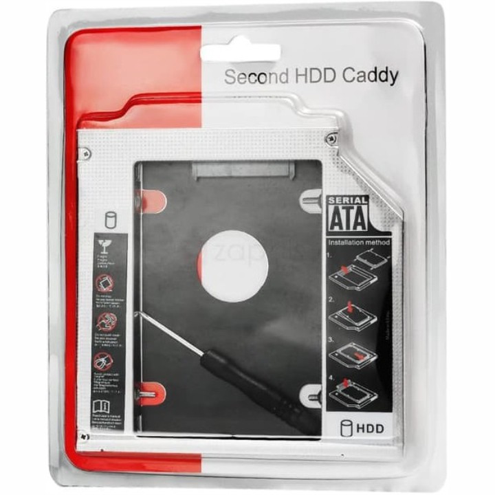 Caddy Bay HDD-SSD Sata3 - Vỏ Nhôm/Nhựa - Size: 9.5mm và 12.7mm – Khay ổ cứng thay thế ổ DVD