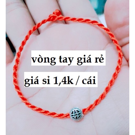 Sỉ 1 set 10 vòng tay dây đỏ may mắn xỏ charm họa tiết