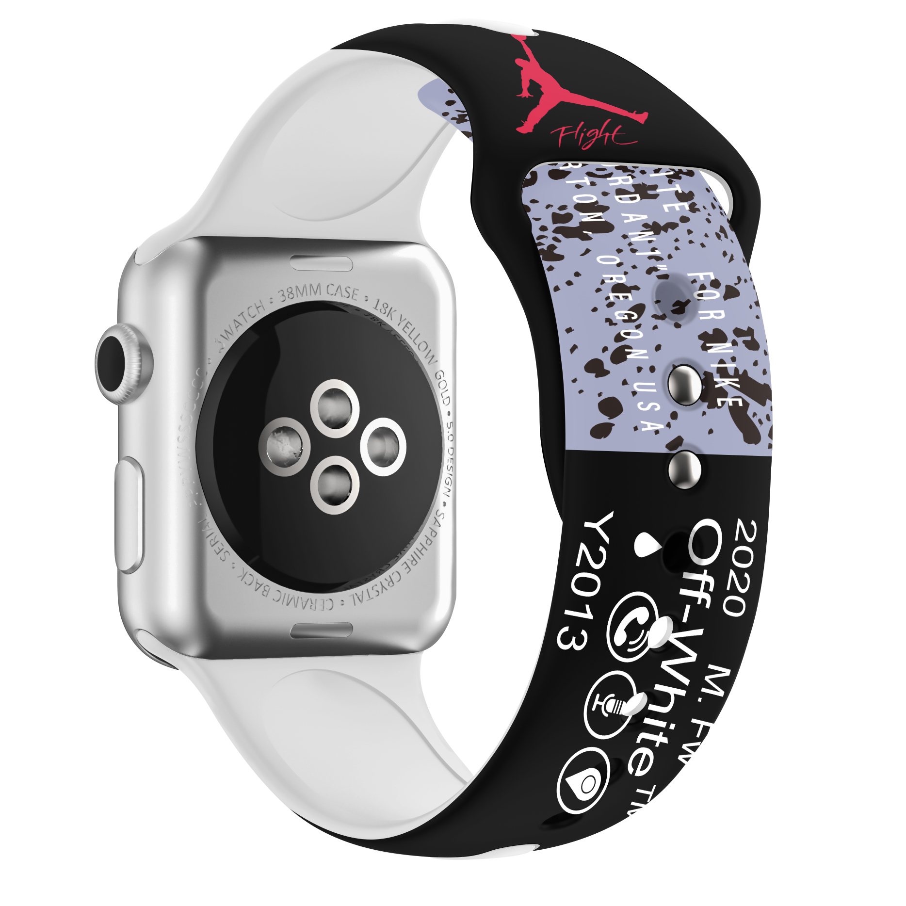 OFF WHITE AIR JORDAN Dây Đeo Silicon Thay Thế Cho Đồng Hồ Thông Minh Apple Watch Iwatch 1 2 3 4 5