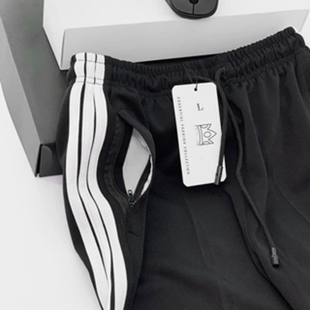 Quần jogger Nam Ba Sọc Thun poly ống buông