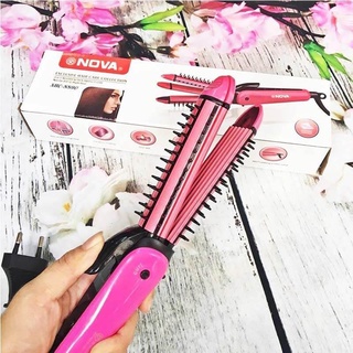 Máy là tóc, uốn xoăn, bấm xù 3 in 1 NOVA 8890