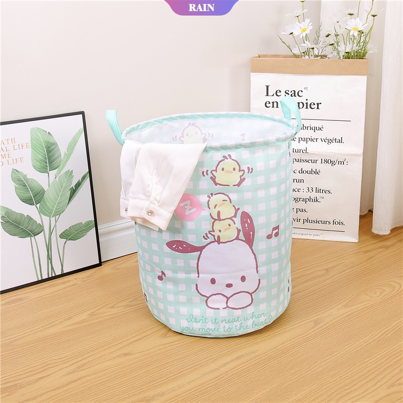 SANRIO Giỏ Đựng Quần Áo Bẩn Bằng Vải Oxford Họa Tiết Hoạt Hình Dễ Thương Chống Thấm Nước