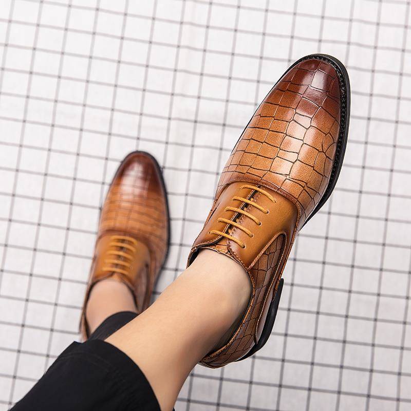 ❣Mùa xuân và mùa hè mới kinh doanh thường Giày anh Hoang Dã Xanh giày của nam giới tăng phiên bản Hàn Quốc của da✴