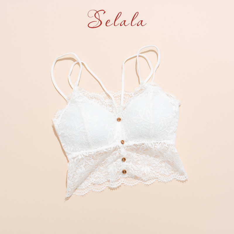 Áo Bra Ren Khuy Selala Đệm Mỏng Siêu Mềm Mịn Thoáng Mát 2S10