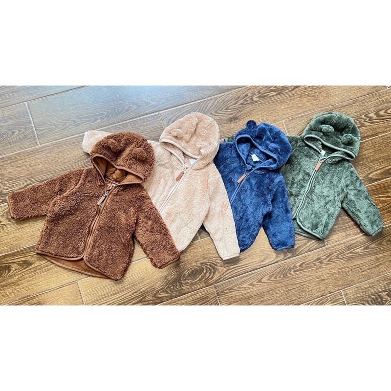 Áo lông tai gấu HM xuất xịn bé trai, bé gái