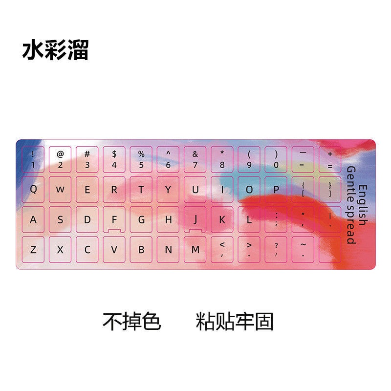 Miếng Dán Nút Bàn Phím Laptop / Máy Tính Vẽ Chữ Tiếng Anh Màu Sắc Macaron Xinh Xắn