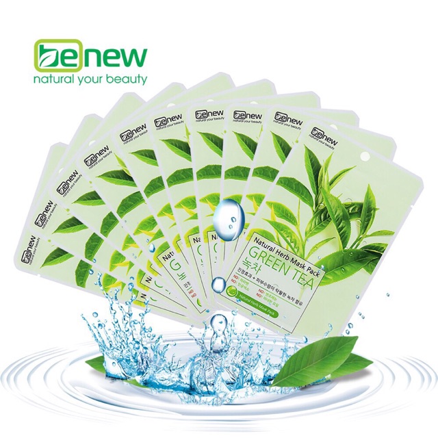 Bộ 10 miếng mặt nạ trà xanh Benew