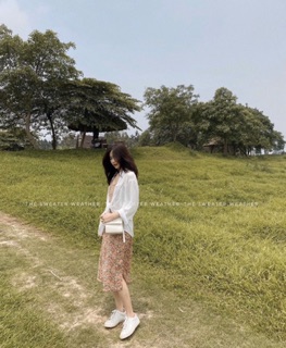 Set đầm hoa + áo khoác