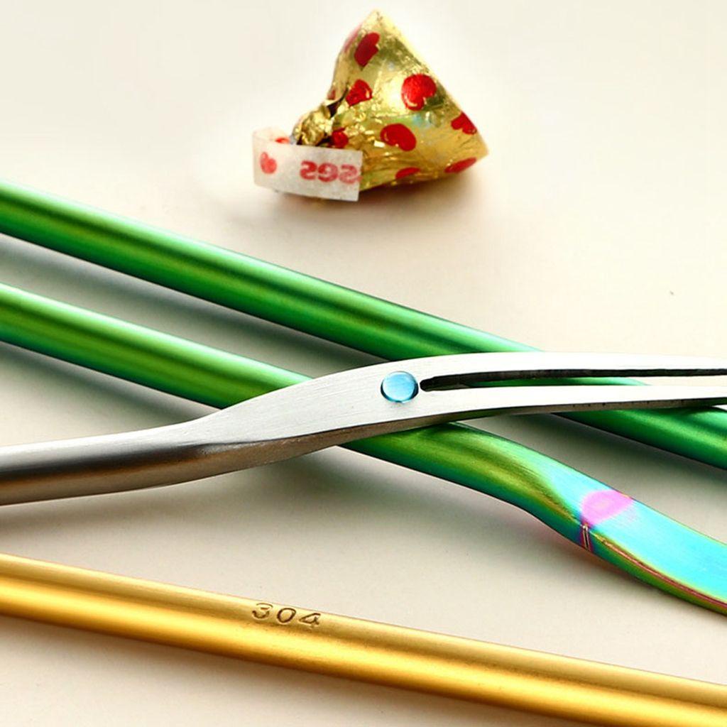 HARRIETT 1 Nĩa Ăn Trái Cây Cán Dài Bằng Thép Không Gỉ Thời Trang