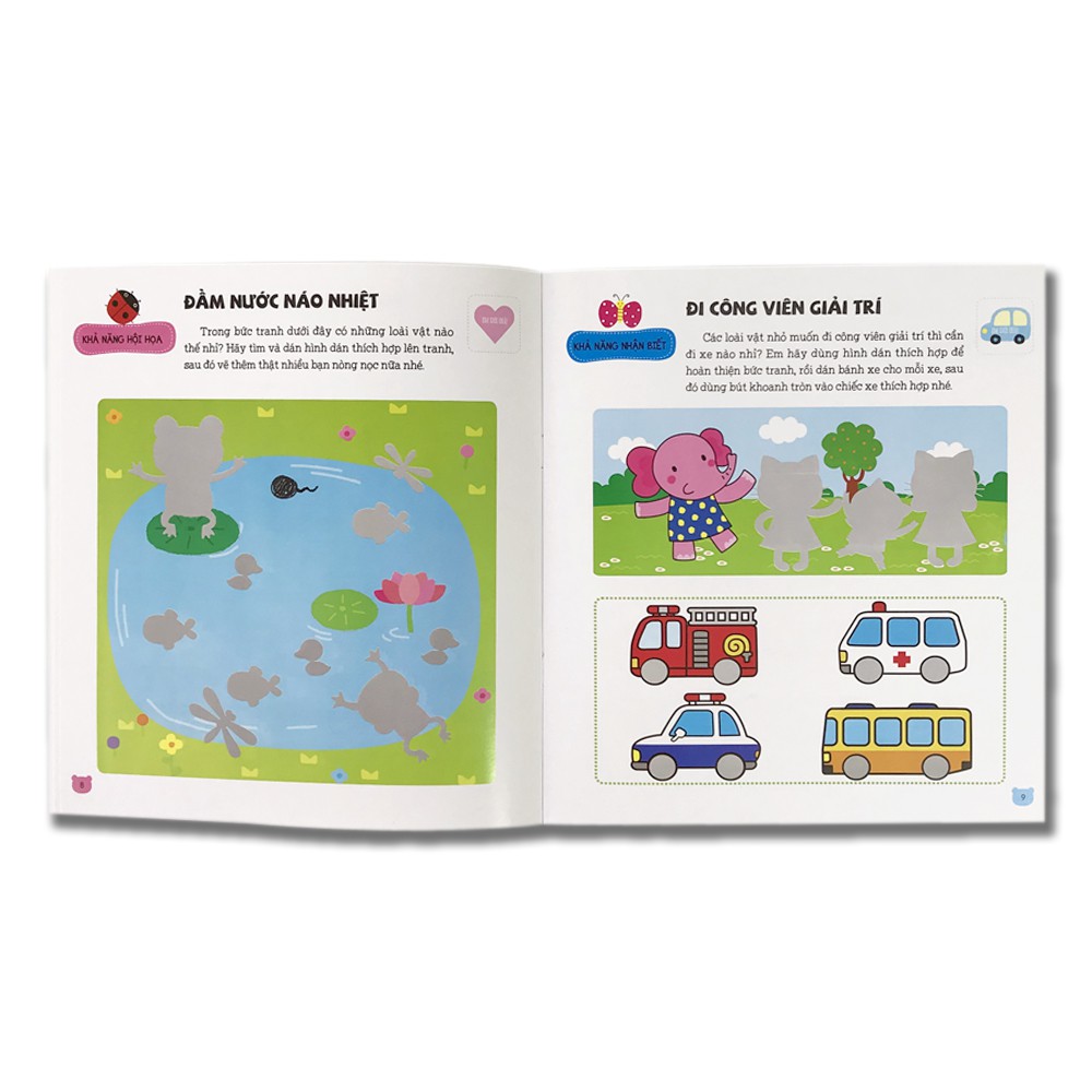 Sách Sticker Phát triển chỉ số thông minh IQ dành cho trẻ 2-6 tuổi (lẻ tùy chọn)