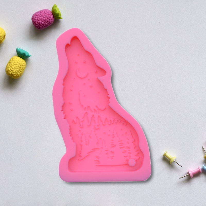 Khuôn Làm Móc Khóa / Trang Sức Hình Sói Bằng Nhựa Resin Độc Đáo DIY