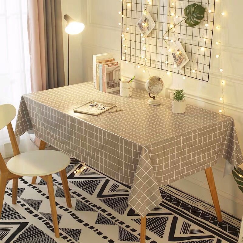 Khăn trải bàn caro (137×90cm) tone màu pastel chống thấm nước, dễ lau sạch/ khăn nền chụp ảnh vải nhựa PVC chống thấm nước không mùi