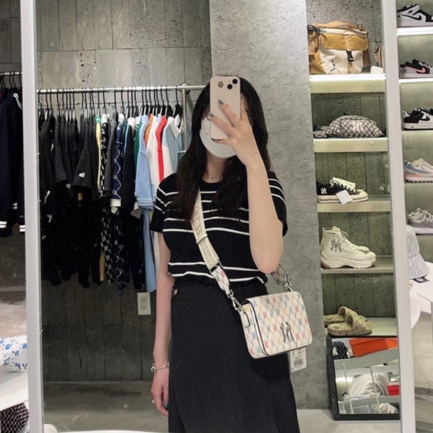 ✅  Túi DA MLB Mini Rainbow Monogram Hoodie Bag 32BGPC111-50L  / 32BGPC111-50I HÀNG CHUẨN 1:1