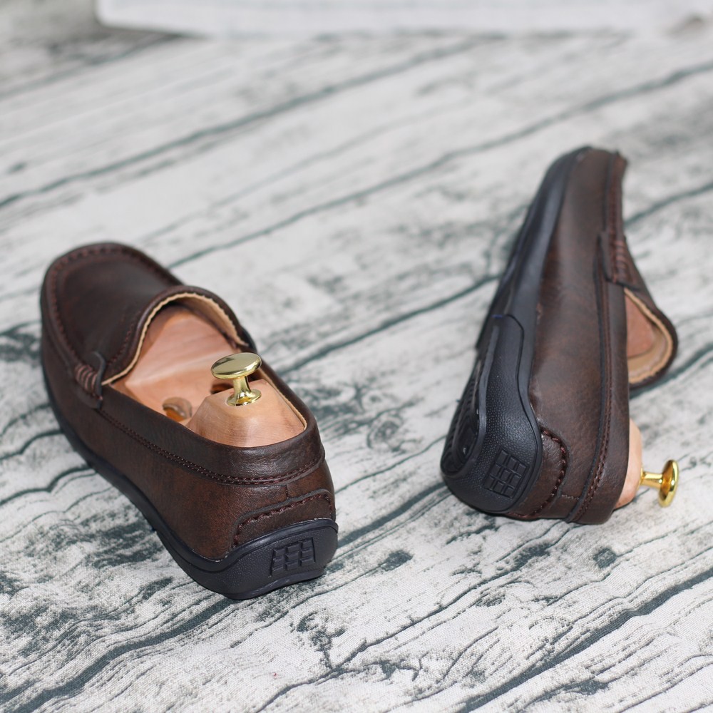 Giày Lười Thời Trang Nam Plo Nâu [+2 Đôi Tất] | BigBuy360 - bigbuy360.vn