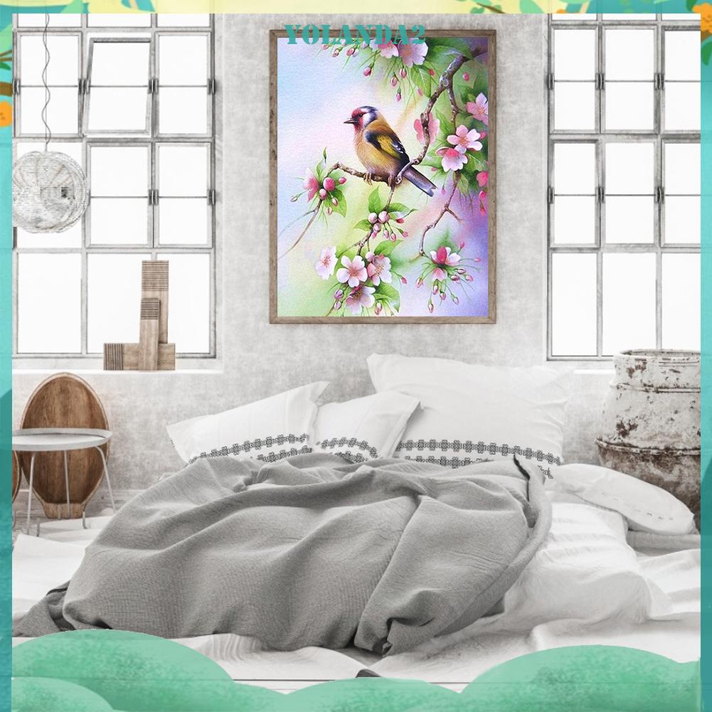 Tranh thêu chữ thập 11CT hình hoa và chim nghệ thuật (Szx1143)