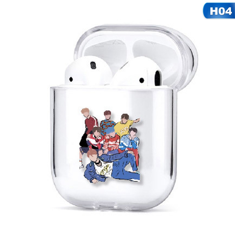 Vỏ Bảo Vệ Hộp Sạc Tai Nghe Bluetooth Bằng Silicon Pvc Hình Bts Cho Airpods 1 / 2