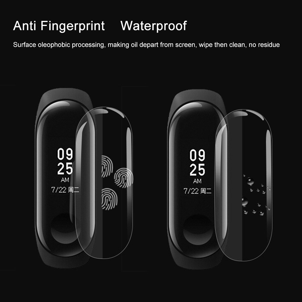 Dây Đeo Thay Thế Chất Liệu Silicon Màu Trơn Cho Xiaomi Mi Band 3 + 2 Miếng Dán Bảo Vệ Màn Hình