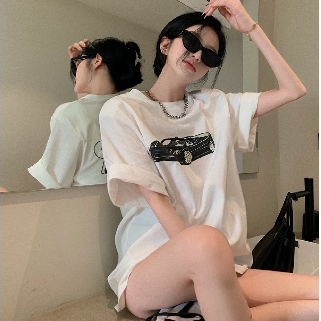 NRVP Áo Thun Cotton Tay Ngắn Cổ Tròn Màu Trơn Thời Trang Dành Cho Nữ