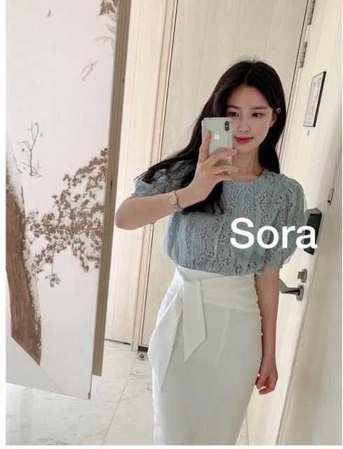 M36-Chân váy bút chì cạp thắt nơ qua gối thanh lịch | BigBuy360 - bigbuy360.vn