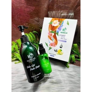 Combo dầu gội xịt dưỡng tóc thảo mộc huỳnh đỗ