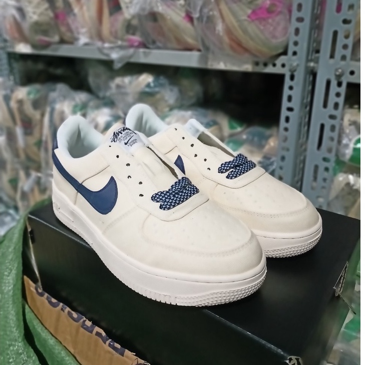 Giày Thể Thao Nam Nữ, Giày_Nike Trắng sữa viền than Air Force 1 Hàng Đẹp Full Box Bill giày à1 nam nữ