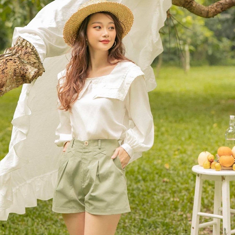 Áo sơ mi trắng tay phồng - Gout De Jun - 2hand