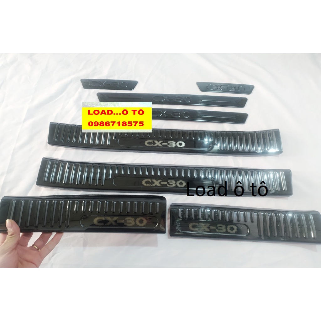 Ốp Bậc Cửa, Nẹp Bước Chân Trong, Ngoài Mazda CX30 2022-2021 Hàng Titan cao Cấp Nhất Thị Trường