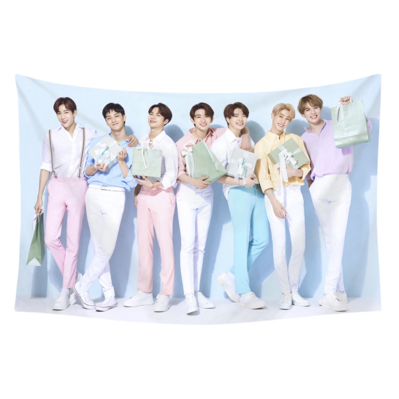 Thảm Treo Tường Trang Trí Phòng Ngủ In Hình Nhóm Nhạc GOT7 Mark & JAY B & Jackson & Jinyoung & Youngjae & BamBam & Yugyeom
