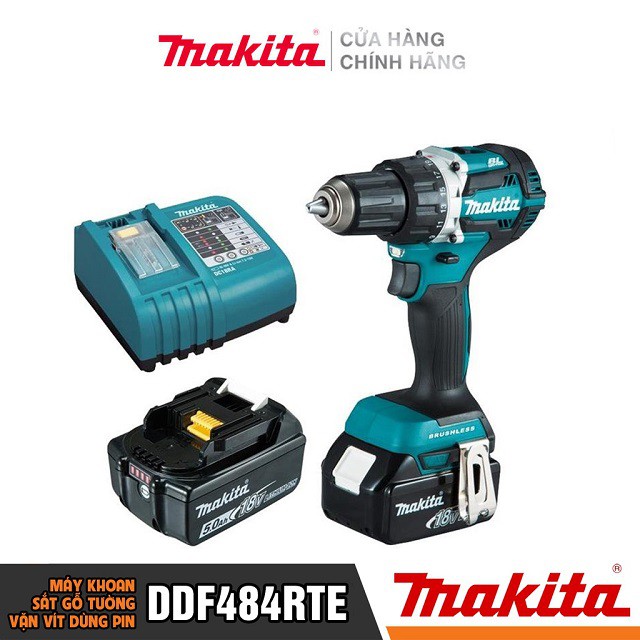 [Chính Hãng] Máy Khoan Bắt Vít Dùng Pin Makita DDF484RTE (18V-3.0AH) Bảo Hành Tại Các TTBH Toàn Quốc