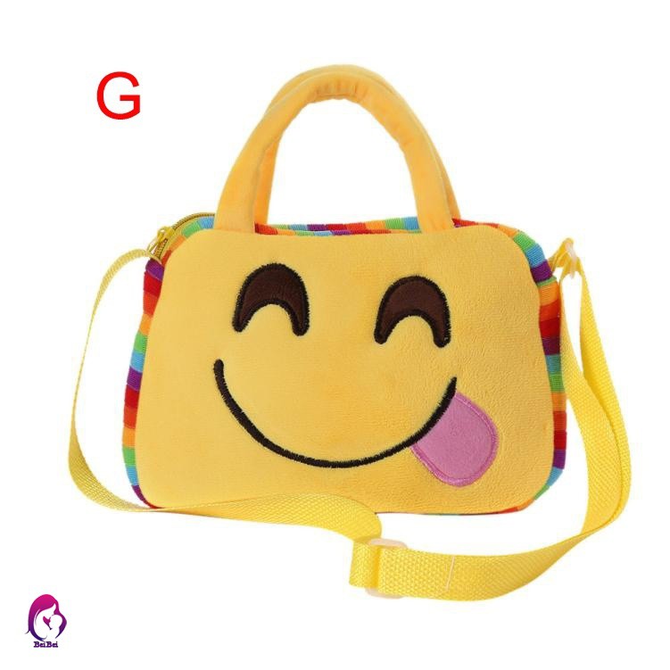 Ba lô canvas hình emoji dễ thương cho bé