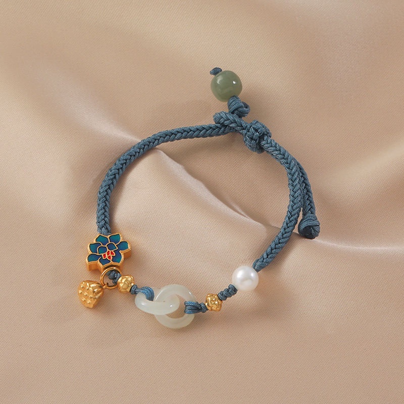 Vòng Tay Bện Dây Đính Hạt Ngọc Trai An Toàn Dành Cho Bạn Gái