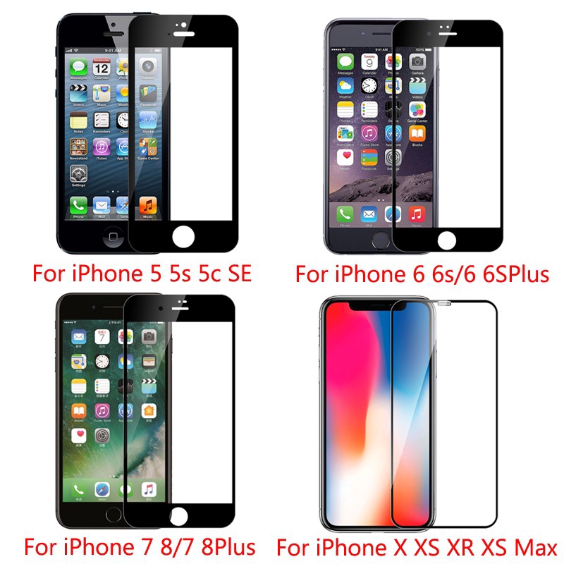 Kính cường lực bảo vệ màn hình thích hợp cho Iphone 12 Pro Max 12 Mini 11 Pro Max Xs Max Xr X 6 6s 7 8 Plus 5 5s 5c Se