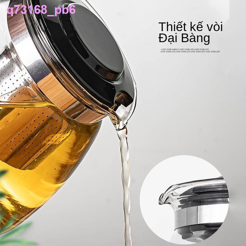 Bộ ấm trà thủy tinh, đun nước, gia dụng, siêu tốc, tinh