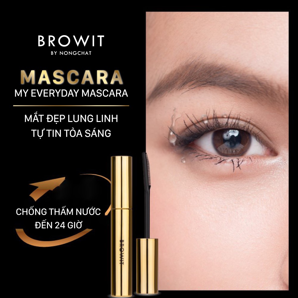 Mascara Browit Nongchat làm dày dài và cong mi chuyên dụng makeup chính hãng thái lan