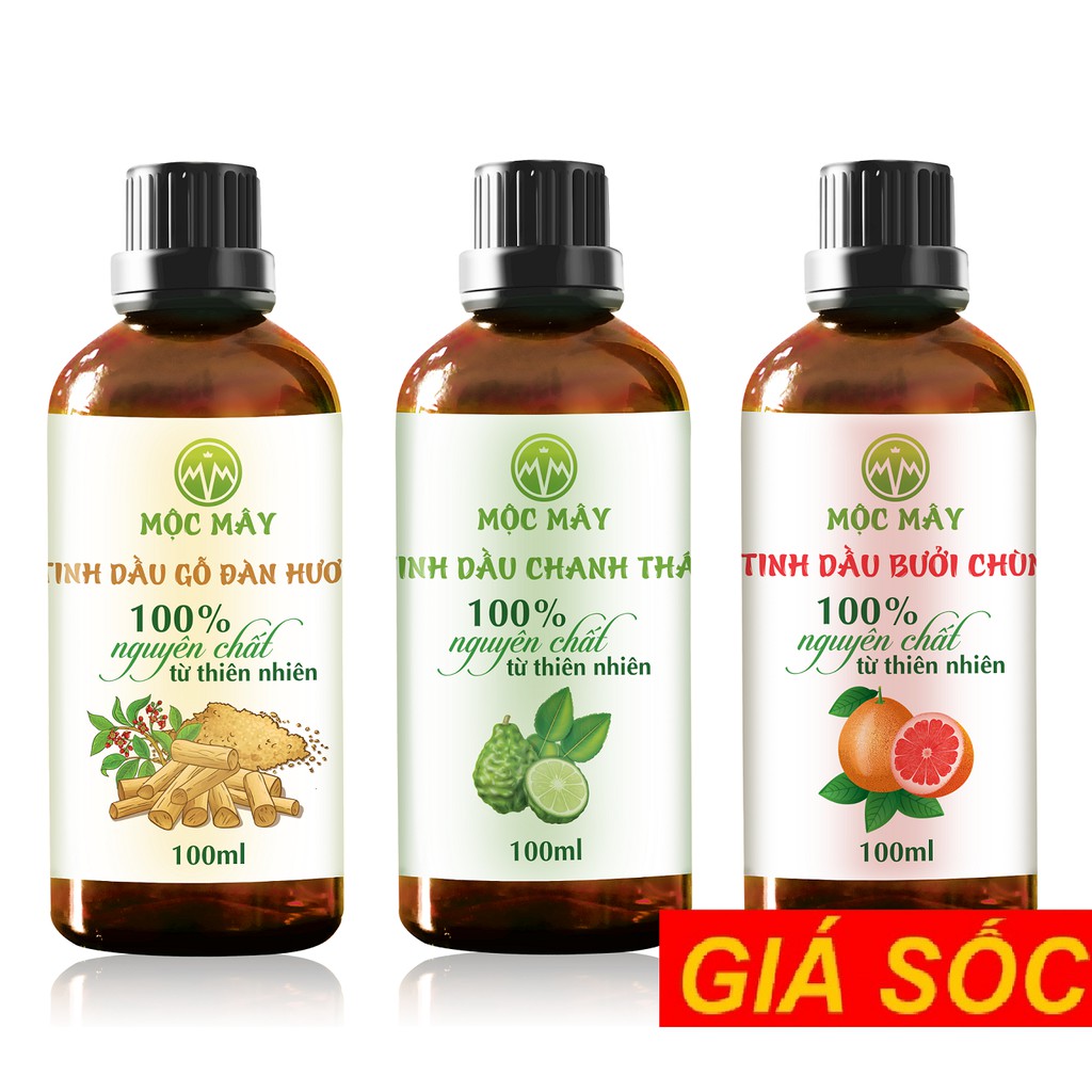 Tinh dầu thiên nhiên 100ml Sả Chanh/ Bạc Hà/ Quế/ Oải hương/ Bưởi/ Cam Ngọt/ hoa lài/ quýt/ tràm trà/ tràm huế/ gừng