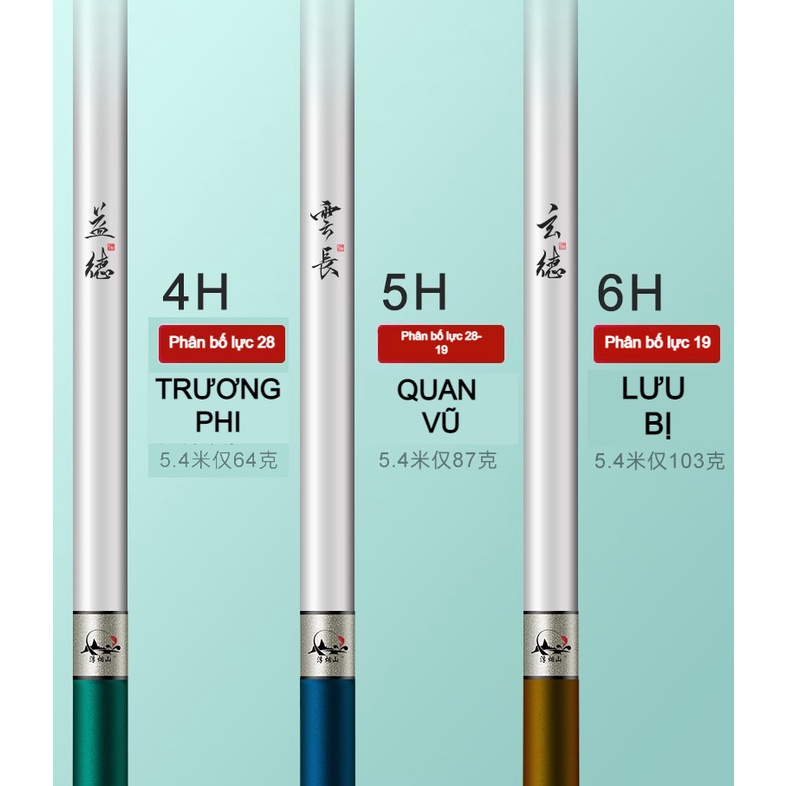 Cần câu đài-sản phẩm cần câu đến từ thương hiệu Fuyanshan-cần câu Lưu Bị-Quan Vũ-Trương Phi