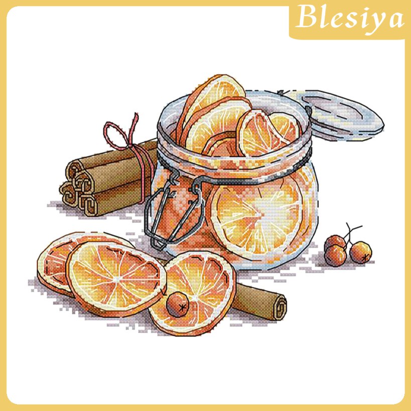 Bộ dụng cụ làm tranh thêu chéo hình quả chanh cho người lớn