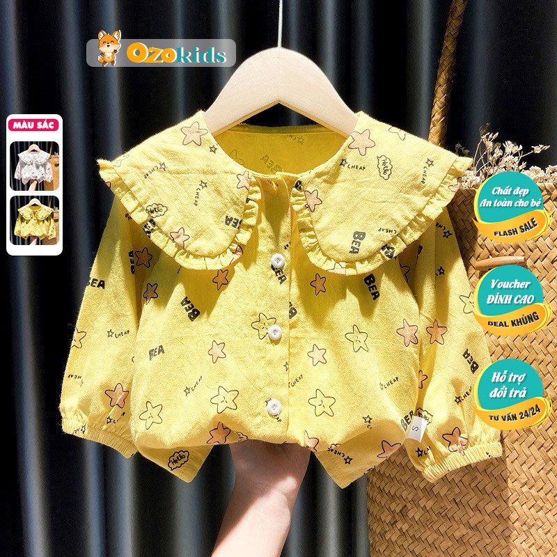 Áo sơ mi bé gái LOBY họa tiết hình sao A0202022 (8 tháng - 5 tuổi)