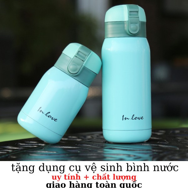 Bình giữ nhiệt IN LOVE bình nước giữa nhiệt inox 360ML LOẠI TỐT bình nước cute