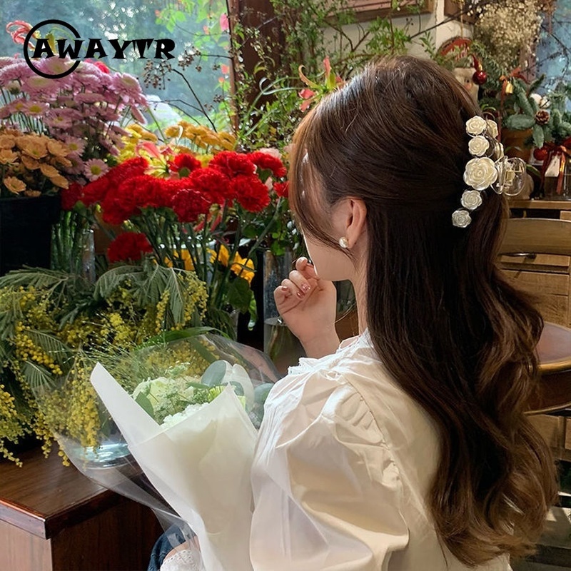 Kẹp Tóc Hình Hoa Hồng Bằng Acrylic Thời Trang Hàn Quốc Cho Nữ