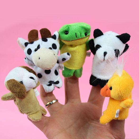 10x Cartoon Biological Animal Finger Puppet Plush Toys Child Baby Favor Dol KidsDreamMall