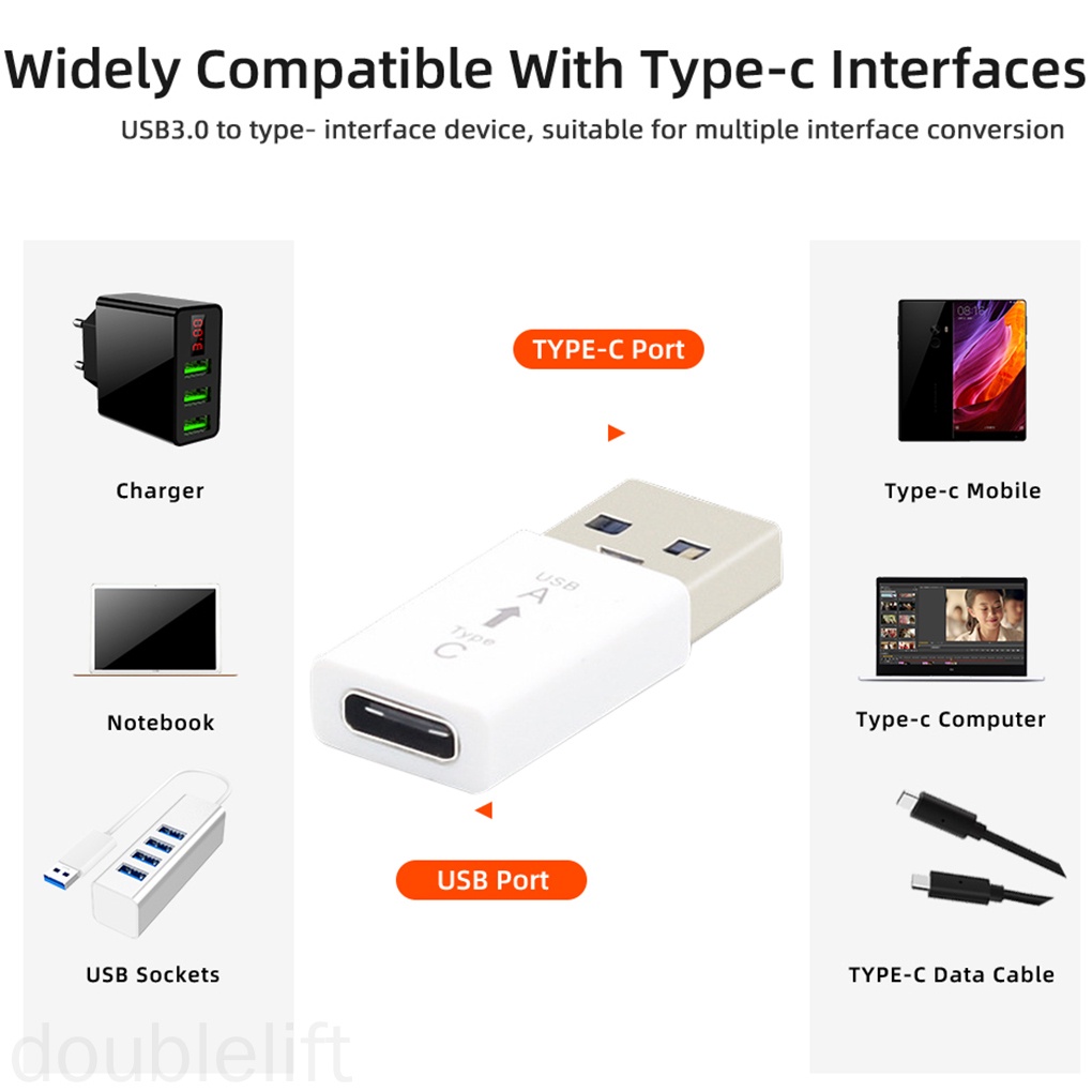 Type-c to USB 3.0 Adapter USB-C Female to USB Male Converter Portable High-speed Type-c Adaptor doublelift store