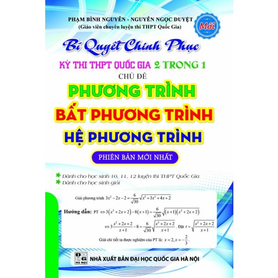 Sách - Bí Quyết Chinh Phục Kì Thi Thpt Quốc Gia 2 Trong 1 Phương Trình, Bất Phương Trình, Hệ Phương Trình