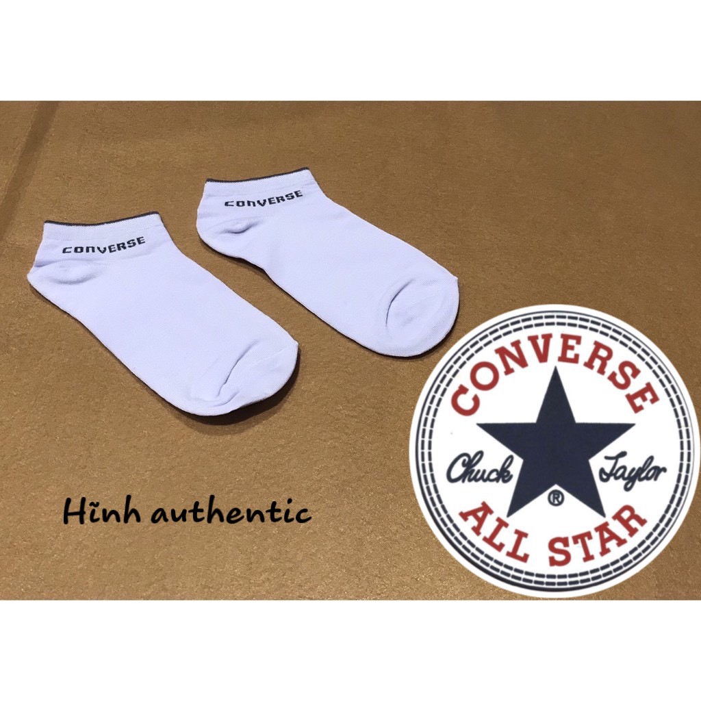 Tất Converse unisex trắng cổ thấp